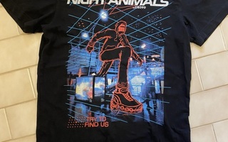 Cropp Night Animals T-paita Musta Koko M Kuin Uusi