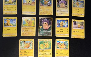 13 kpl erilaisia Pikachu Pokemon kortteja #7
