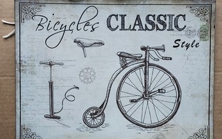 Peltinen polkupyörä taulu koko n. 40 x 30 cm