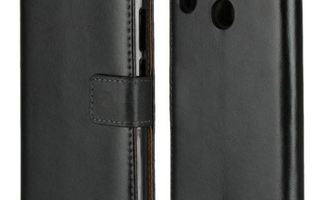 Huawei P20 Lite - Musta Premium lompakko-suojakuori #24603
