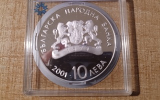 10 Leva 2001 Bulgaria KM# 247 Hopea 925 Proof (K)