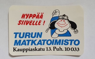 Turun Matkatoimisto – tarra 70/80 -luvulta