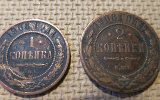 Venäjä 1 & 2 kopeekkaa 1908