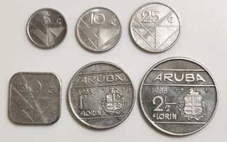 Aruba 5, 10, 25, 50 Cent, 1, 2 1/2 Florin 1988