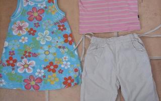 H&M mekko 86cm + Ratia t-paita + Bakito housut 80cm