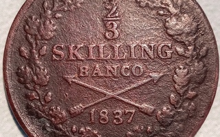 Ruotsi 2/3 skilling banco 1837