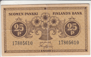 25 penniä 1918  jär - his   KL 4 - 5