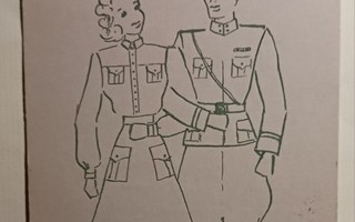 Lotta ja sotilas käsikynkässä, Kenttäpostia p. 1942