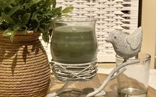 Valk metallinen lintu tuikku lyhty partylite kynttilä purkki