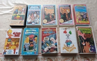 10kpl VHS piirroselokuvaa