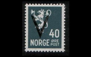 Norja 250y ** V-merkki 40 öre ei vesileimaa (1941)