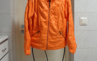 Uusi naisten oranssinvärinen nahkakangastakki, XL