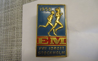 EM Fri Idrott Stockholm 1958 rintamerkki.