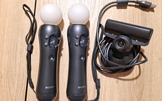 Playstation Move ohjaimet 2kpl ja Kamera