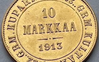 Kultaraha 10 Markkaa 1913 S, kulta