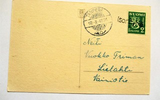 1948 Isoröyhiö (Ikaalinen) rivil + Tampere kortti