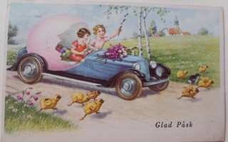 Leidit ajelulla munankuoriautolla ja tipuja  tiellä! p. 1948