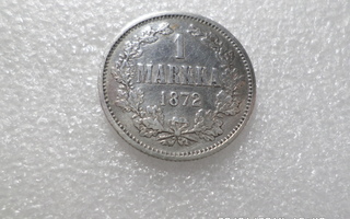 1  mk 1872  hopeaa   kulkenut  Etupuoli komee tausta kulunut