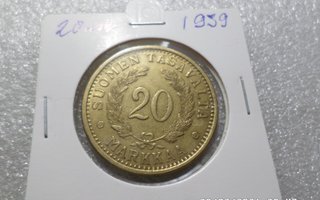 20  mk 1939  rahakehyksessä  alumiinipronssia  siisti  kl 7