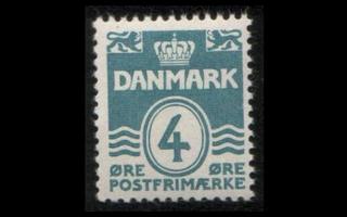 Tanska 197_II ** Aaltoviiva 4 öre (1933)