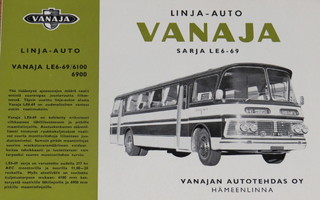 1967 Vanaja LE6-69 linja-auto esite - KUIN UUSI  - bussi