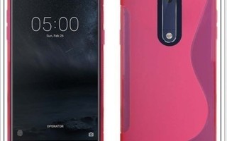 Nokia 5 - Pinkki geeli-suojakuori & suojakalvo #23413