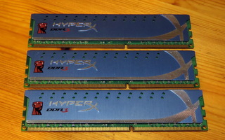 6 GB (3X2 GB) DDR3 1600 Mhz Kingston KIT KHX1600C9D3K36GX