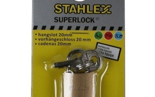 Stahlex Superlock Riippulukko 20mm, 3 avainta *UUSI*