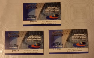 JÄÄKIEKKO - MM-kisat 1997 - HARTWALL AREENA - rahakortit