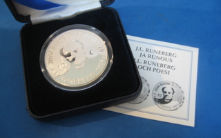 Suomi 10e hopea juhlaraha J.L. Runeberg - 2004 PROOF rasia