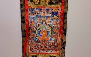 Geluk, Tsongkhapa turvautumispuu thangka, tiibet, buddha