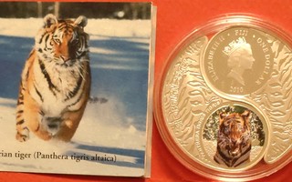 2 x 1 oz 999 hopeaa, Siberian and Bengal Tiger. (KD6)