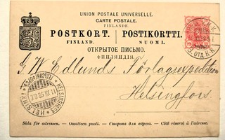 1898 Postiljk. K-K (Kouvola-Kotka)   firmaehiö Kotkasta