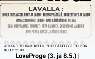 Love Proge 3.5.2024 keikkalippu