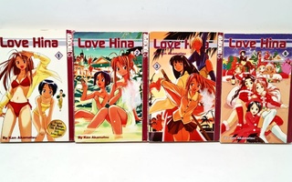 Love Hina volumet 1-3 + 6 (englanti)