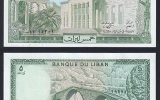 Libanon 5 Livres v.1986 UNC P-62