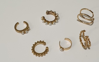 Rustokorvakoruja (ear cuffs), 6 kpl yhteishintaan