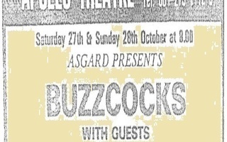BUZZCOCKS apollo theatre manchester 27/10/1978 ...uk classic