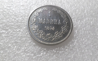 2 mk  1874  hopeaa   siistikuntoinen   raha  ,