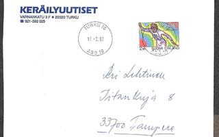 Postilähetys - Olympia 1992 (LAPE 1157) Turku 17.2.1992
