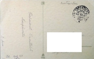 KENTTÄPOSTIKONTTORI N:O 4 nimipäiväkortti 22.7.1940