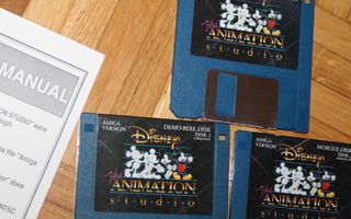 Amiga Disney Animation Studio 3kpl levykkeet + ohjelehdykkä