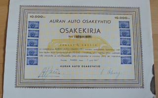 Auran Auto Osakeyhtiö, Osakekirja 1947