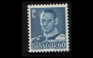 Tanska 336 ** Frederik IX 60 öre tummansininen (1952)