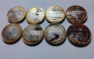 Suomi 5 euro 2018 unc, Suomen kansallismaisemat yht. 8 kpl