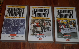 VHS Kasetti 3kpl - History Of Tourist Trophy, Isle Of Man