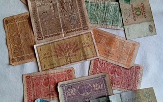 Suomalaisia vanhoja seteleitä 1939-1986,kulkeneita