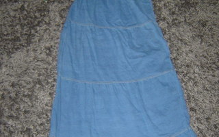 UUSI nilkkapituinen farkkutyylinen mekko, trikoota, koko 164
