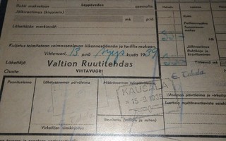 Leppävesi Kausala VR Asemaleima 1939 PK150/4