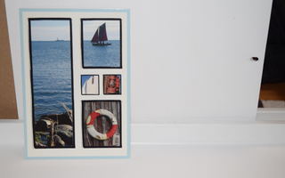 postikortti (A) laiva meri lyhty